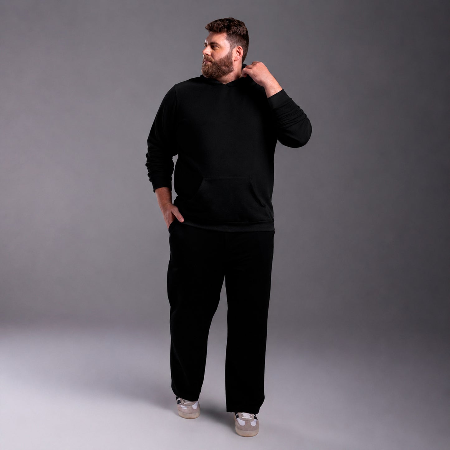 Blusão Tech NoLiquid Moletom Flanelado Capuz Plus Masculino - Preto
