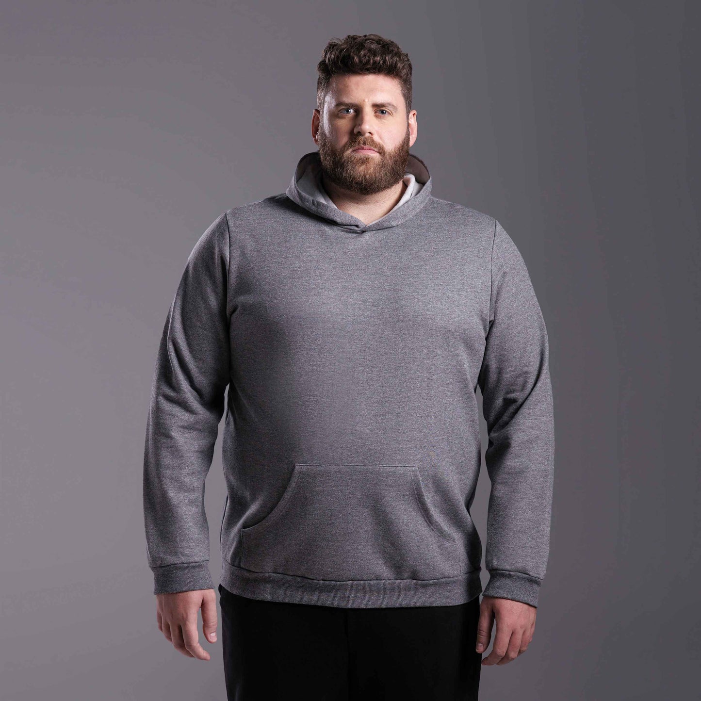 Blusão Tech NoLiquid Moletom Flanelado Capuz Plus Masculino - Mescla Escuro