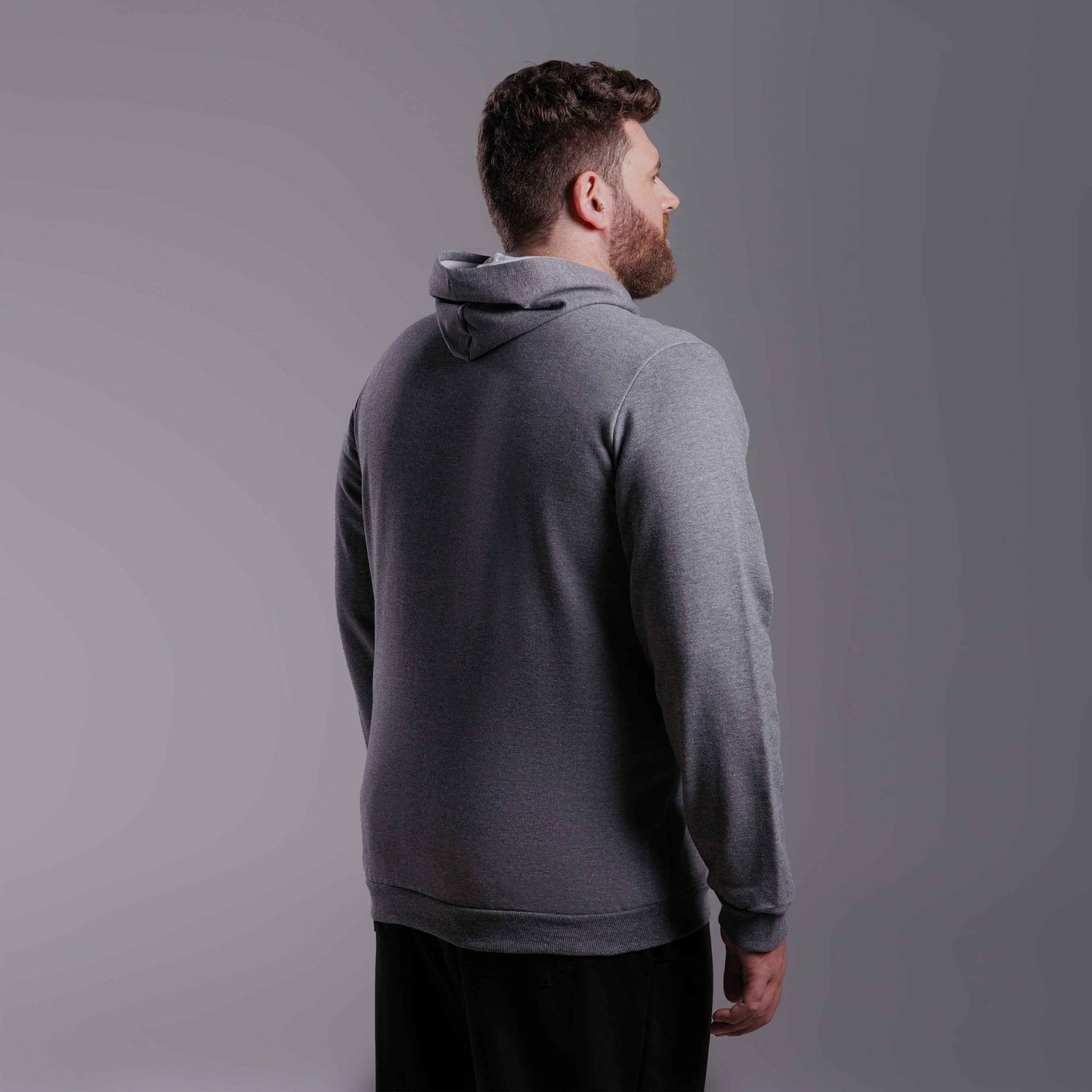 Blusão Tech NoLiquid Moletom Flanelado Capuz Plus Masculino - Mescla Escuro