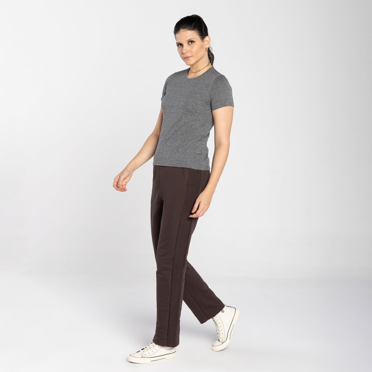 Tech T-Shirt Anti Odor Slim Feminina - Mescla Escuro