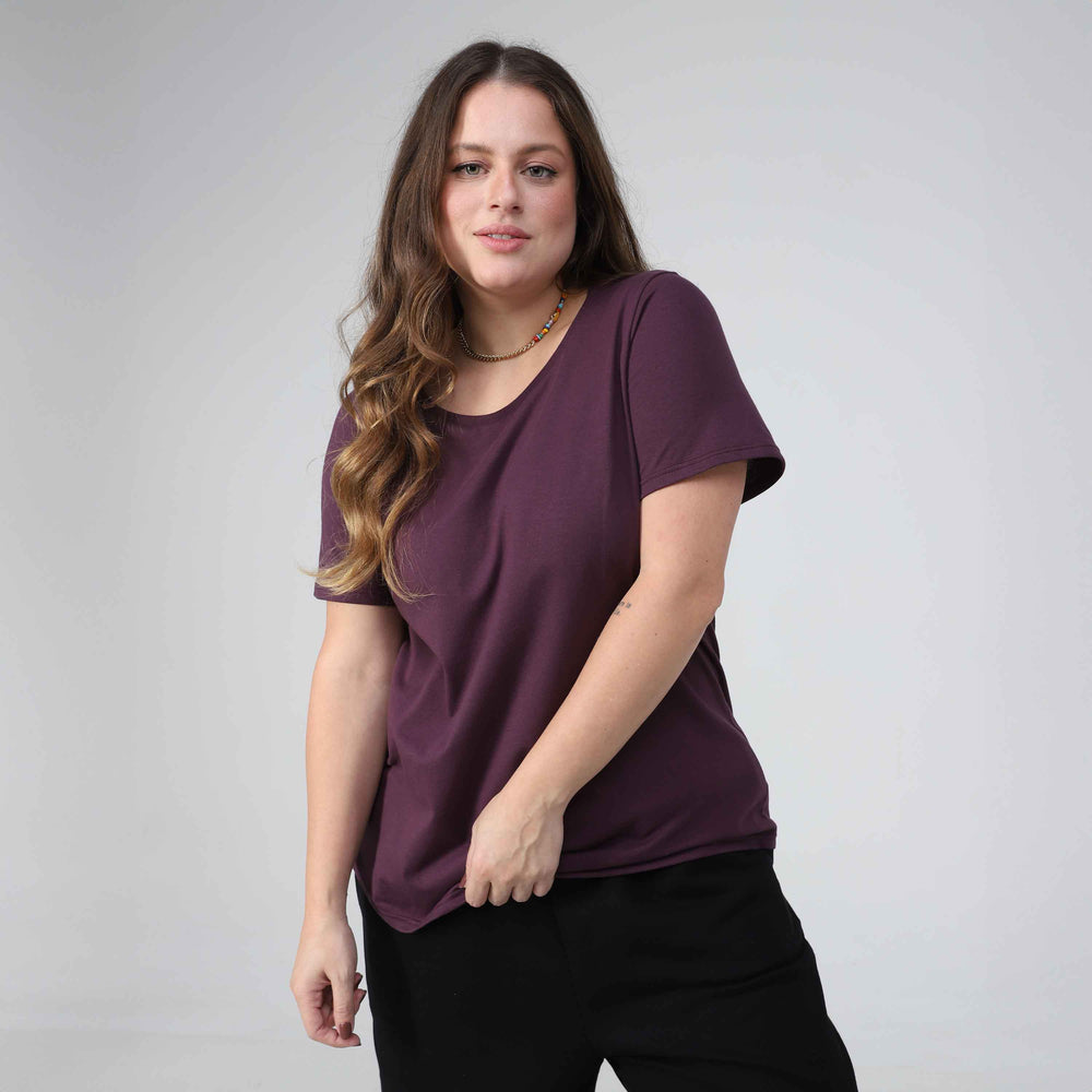 Tech T-Shirt Anti Odor Slim Plus Feminina - Roxo Ameixa