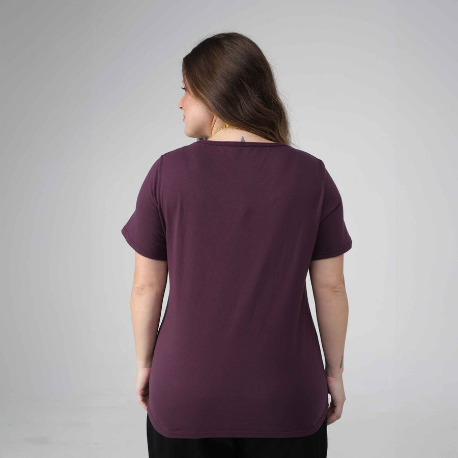 Tech T-Shirt Anti Odor Slim Plus Feminina - Roxo Ameixa