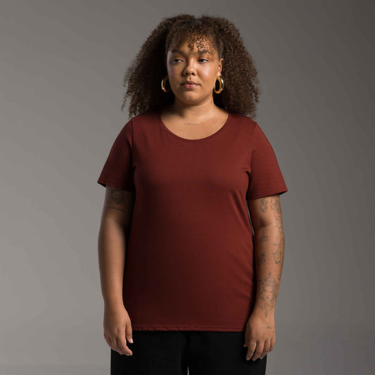 Tech T-Shirt Anti Odor Slim Plus Feminina - Vermelho Cabernet