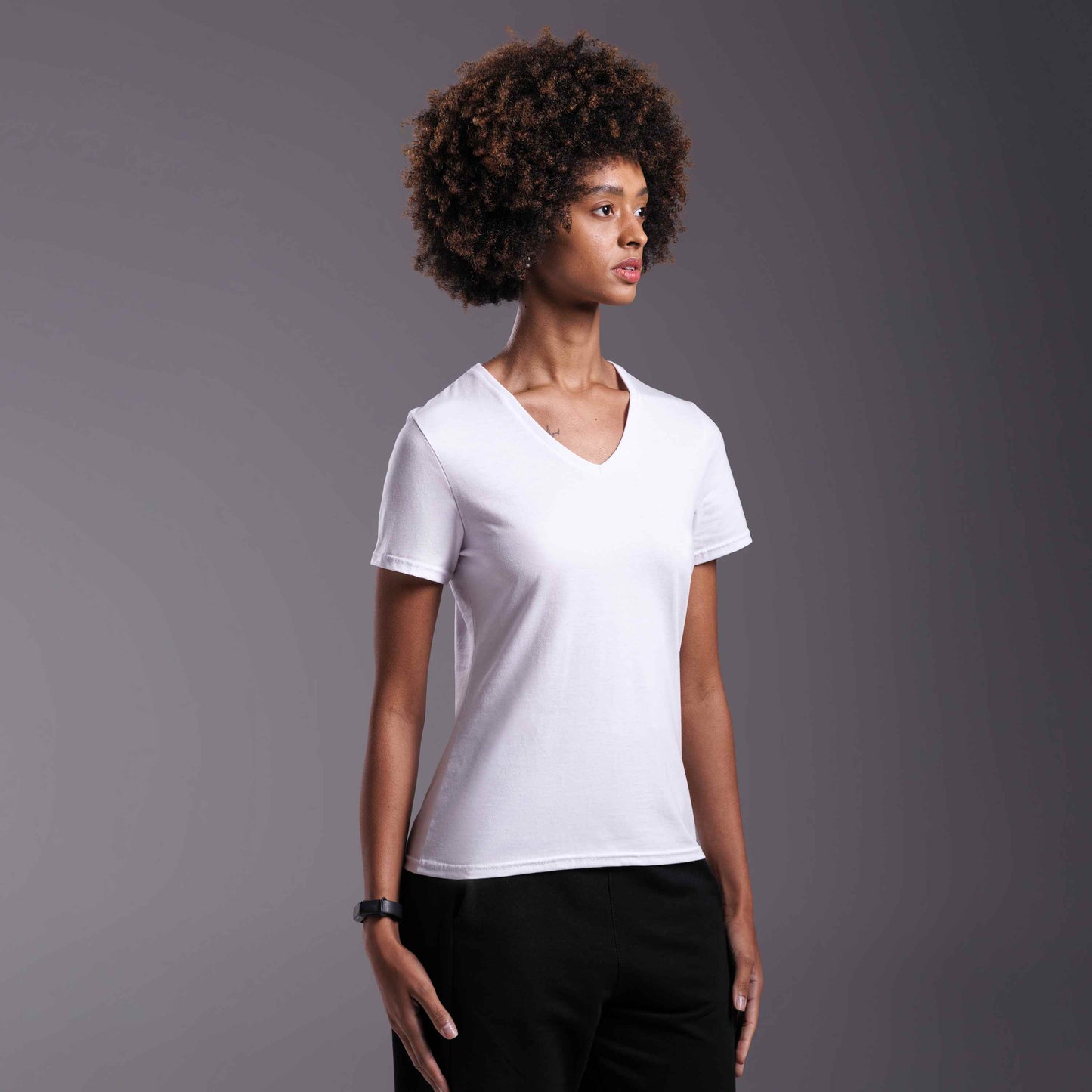 Tech T-Shirt Anti Odor Slim Gola V Feminina - Branco