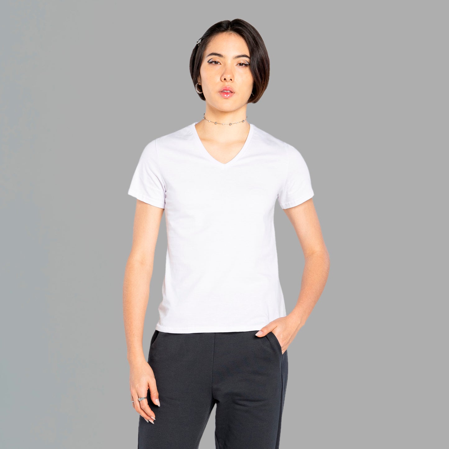 Tech T-Shirt Anti Odor Slim Gola V Feminina - Branco