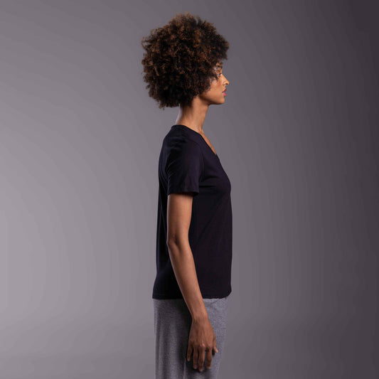 Tech T-Shirt Anti Odor Slim Gola V Feminina - Preto