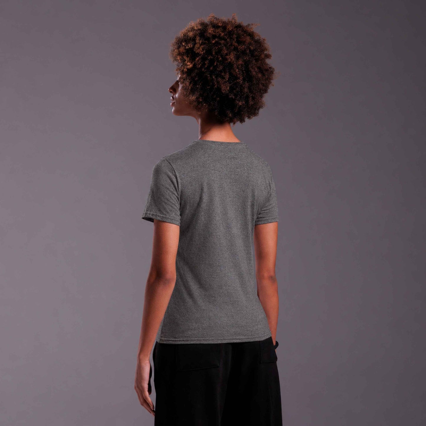 Tech T-Shirt Anti Odor Slim Gola V Feminina - Mescla Escuro