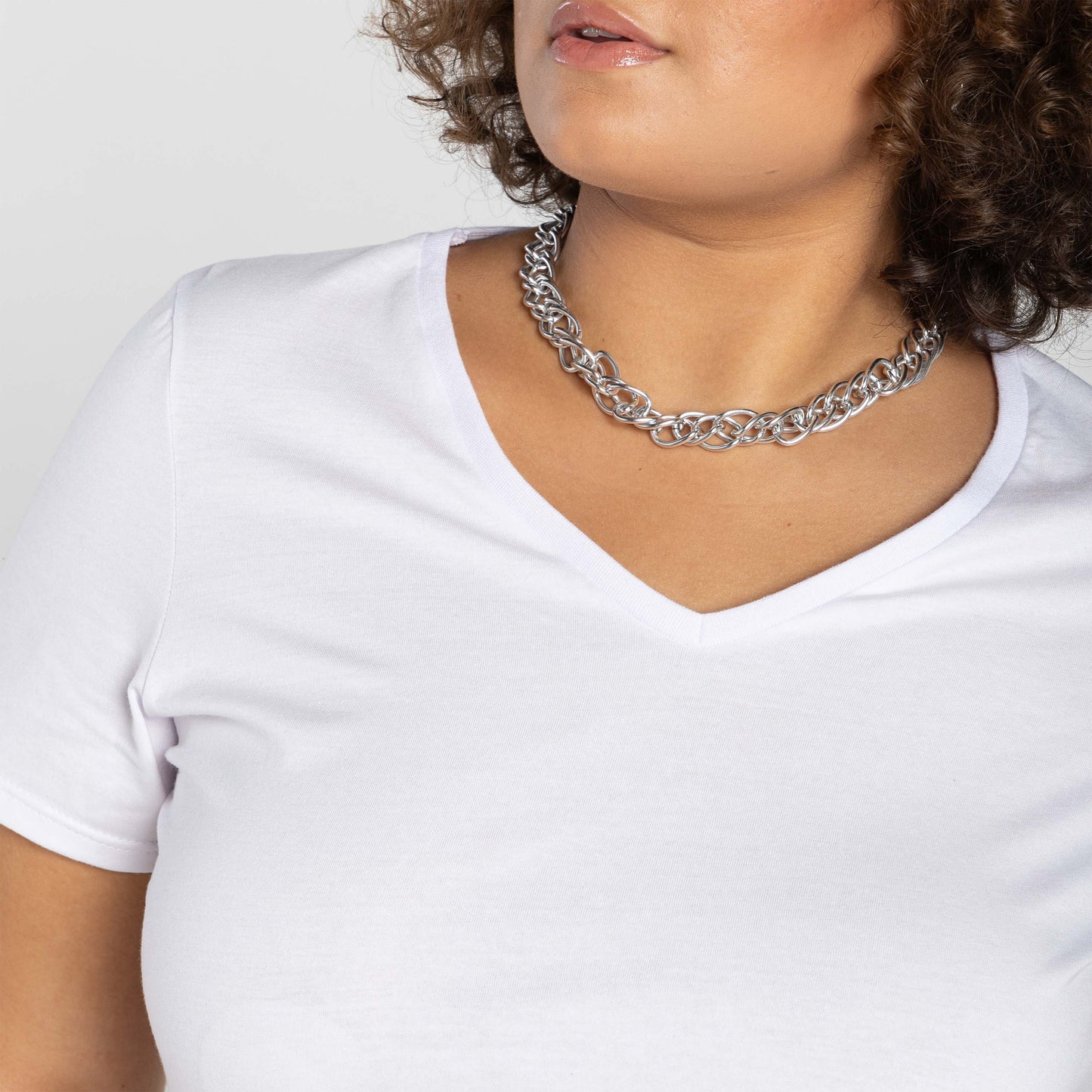 Tech T-Shirt Anti Odor Slim Gola V Plus Feminina - Branco