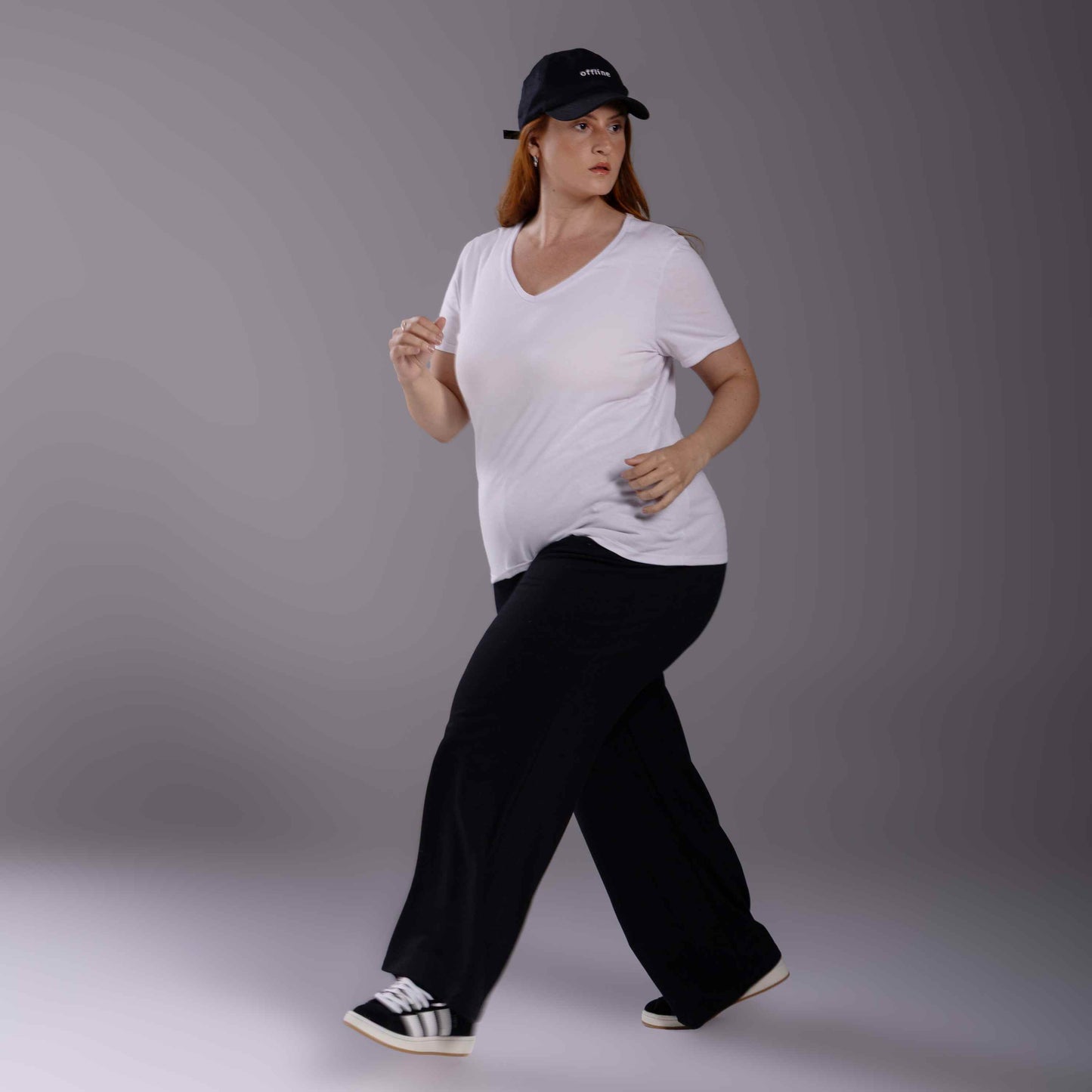 Tech T-Shirt Anti Odor Slim Gola V Plus Feminina - Branco