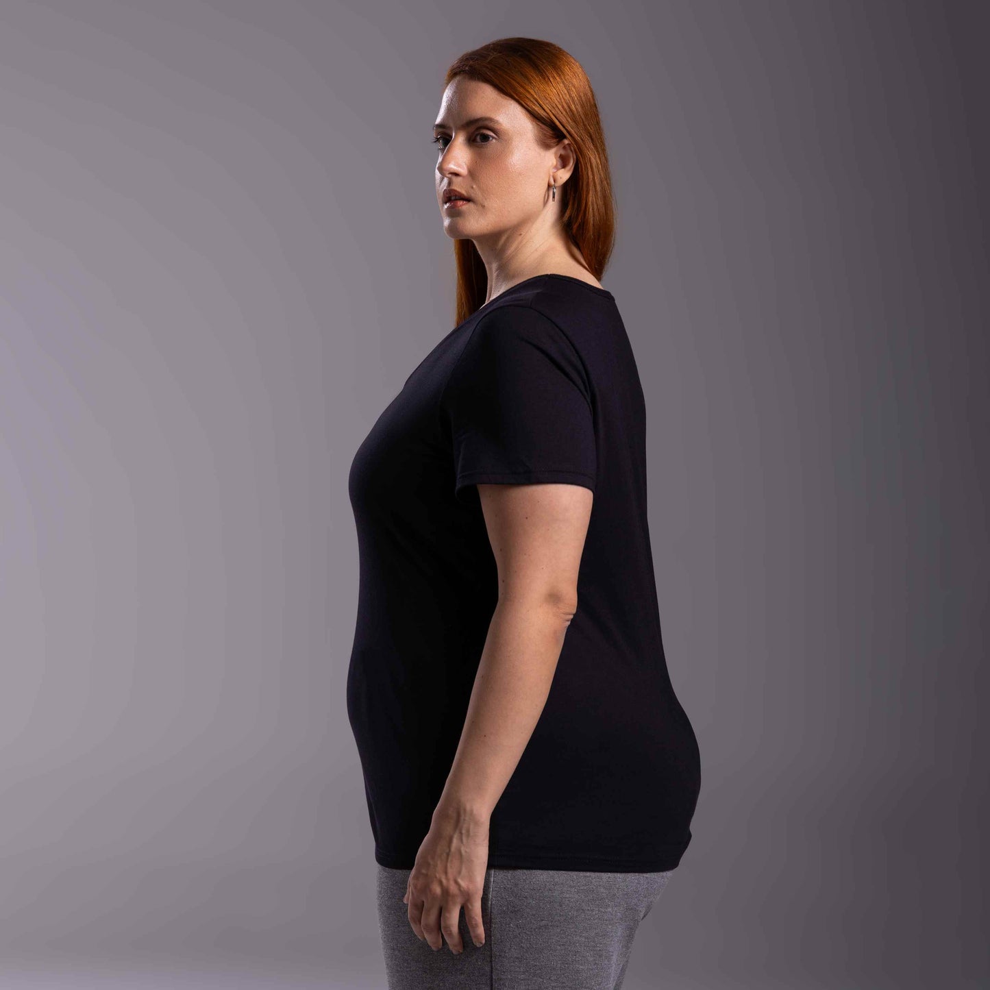 Tech T-Shirt Anti Odor Slim Gola V Plus Feminina - Preto