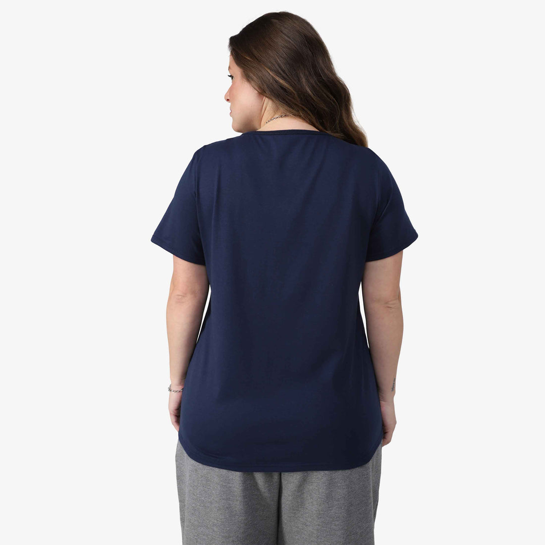 Tech T-Shirt Anti Odor Slim Gola V Plus Feminina - Azul Marinho