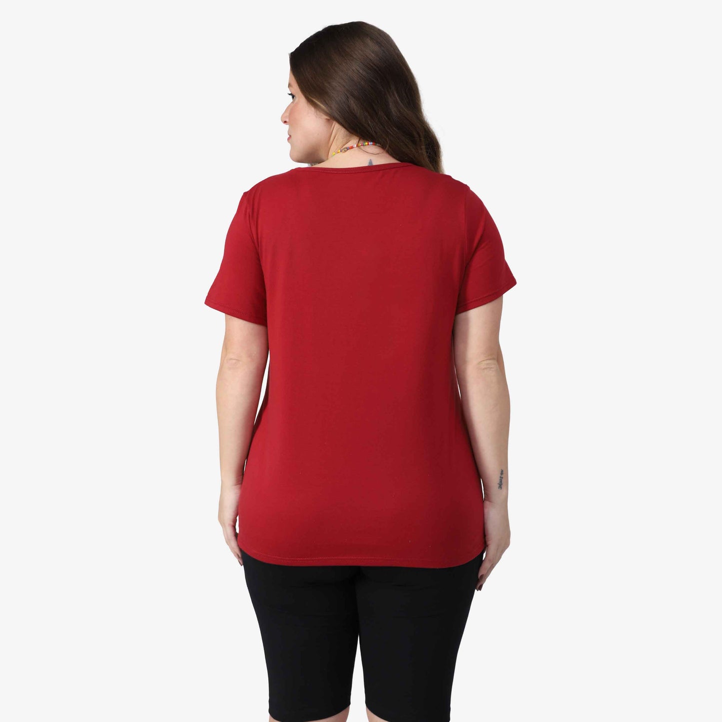 Tech T-Shirt Anti Odor Slim Gola V Plus Feminina - Vermelho Escarlate