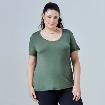 Tech T-Shirt Modal Gola U Plus Feminina - Verde Figo