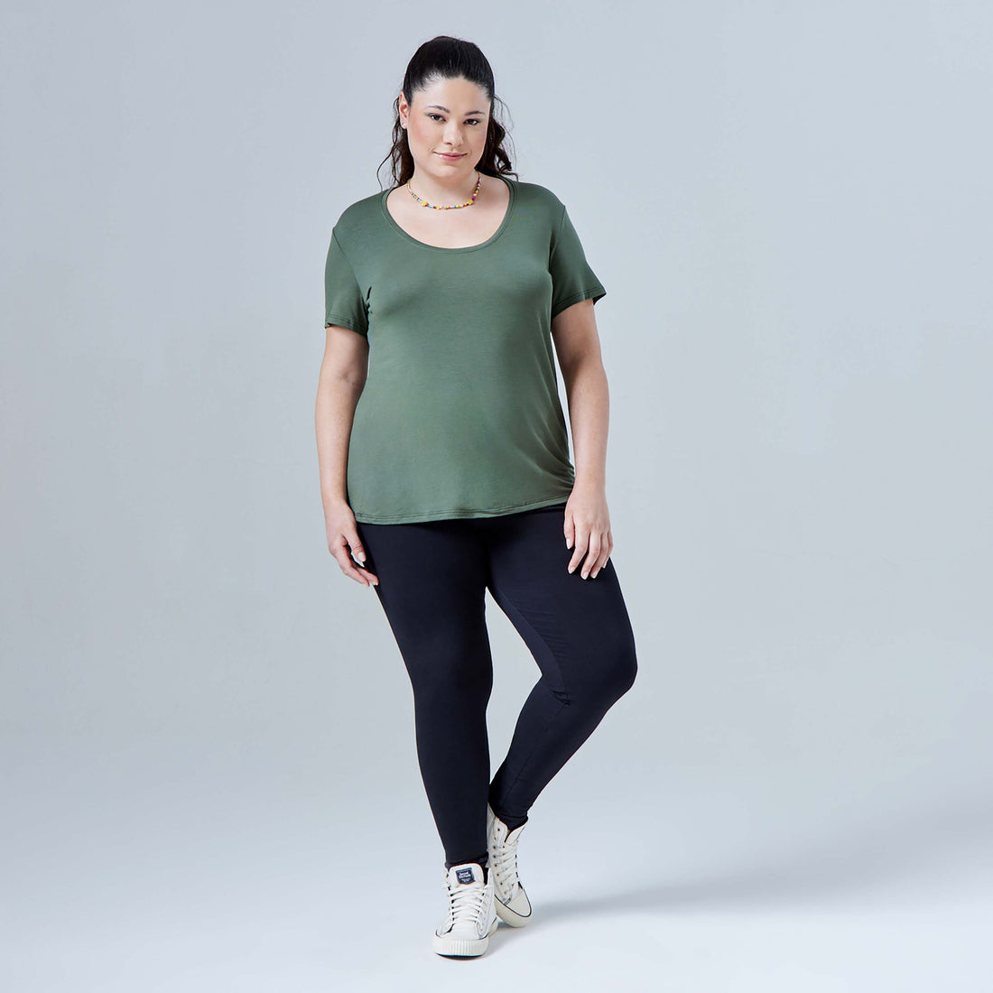 Tech T-Shirt Modal Gola U Plus Feminina - Verde Figo