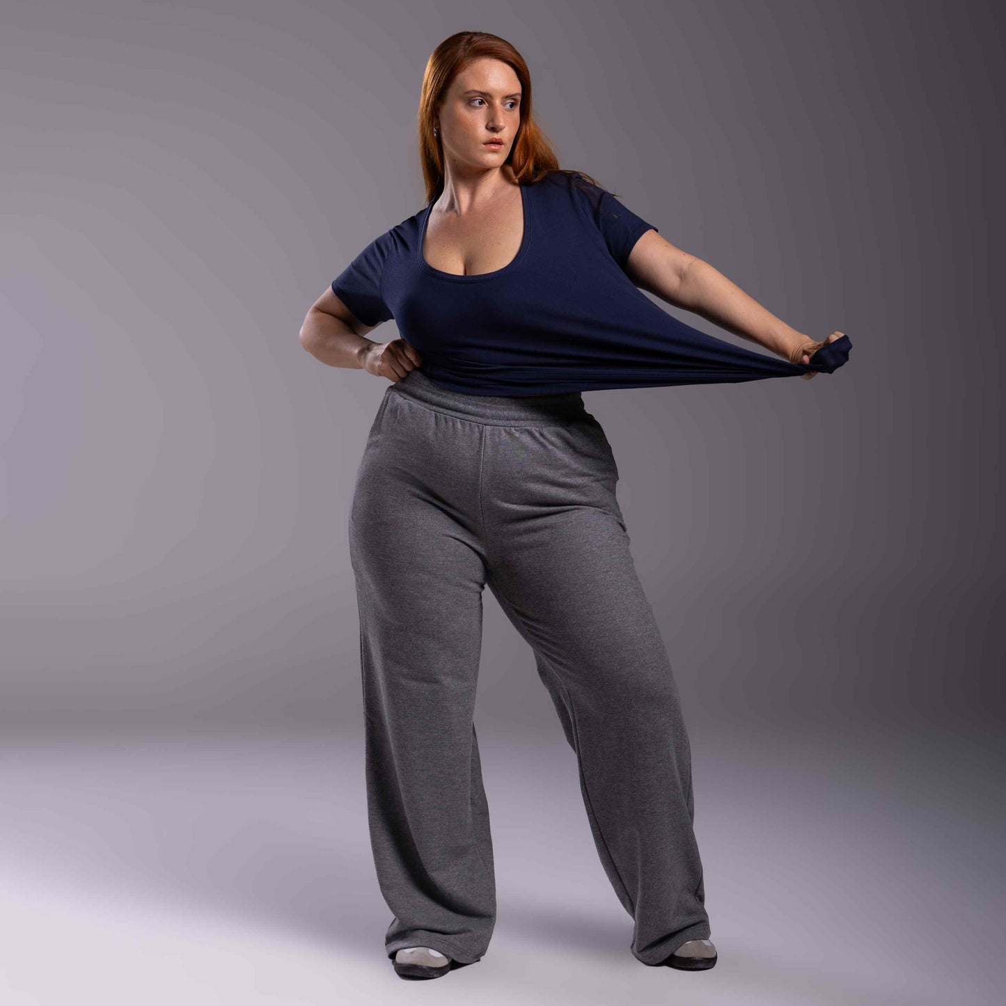 Tech T-Shirt Modal Gola U Plus Feminina - Azul Marinho