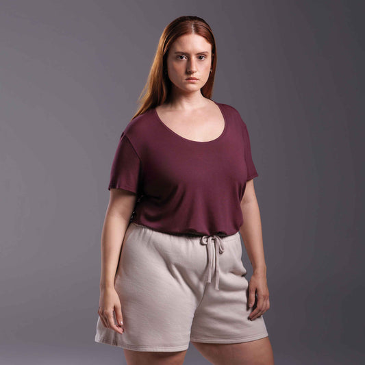 Tech T-Shirt Modal Gola U Plus Feminina - Roxo Amoreira