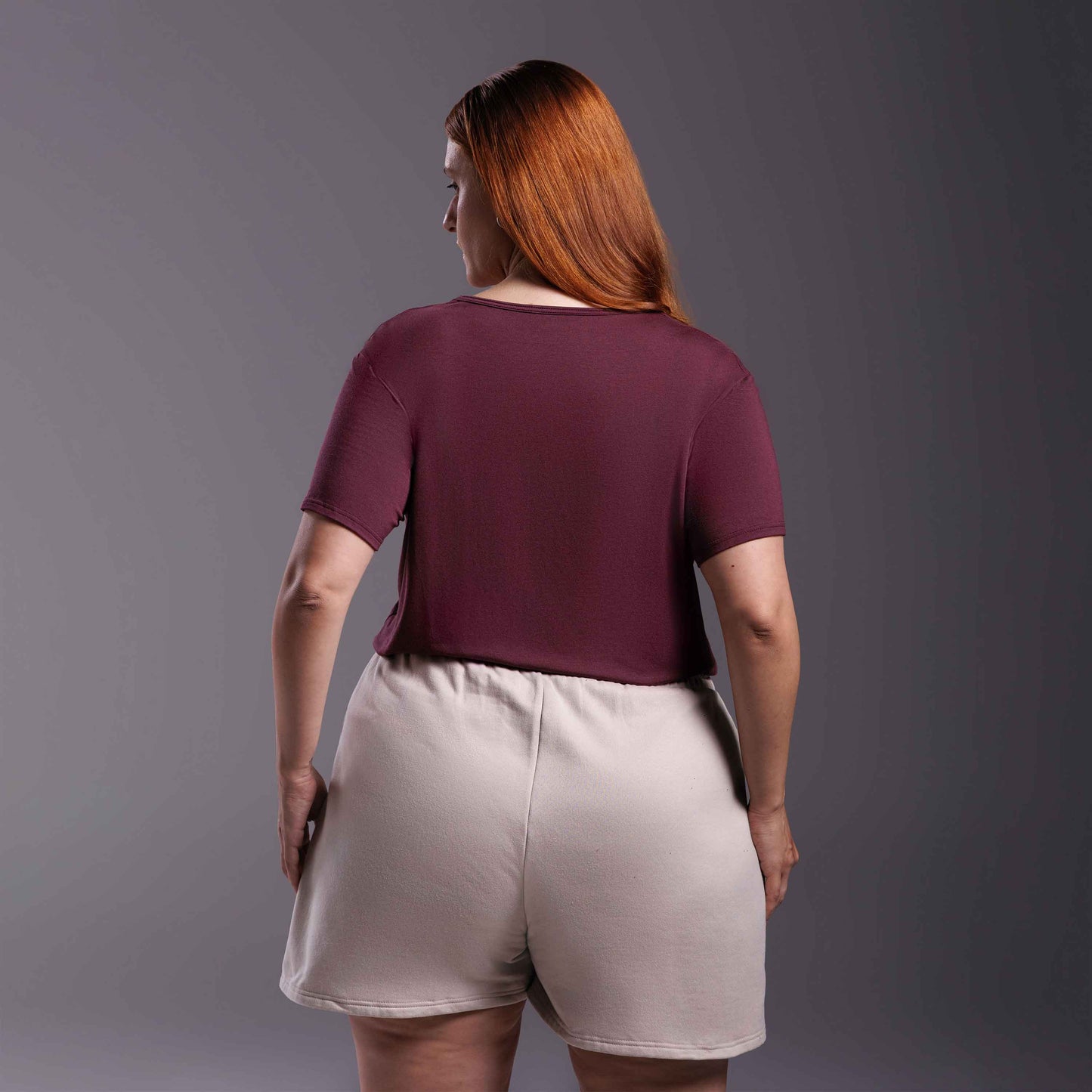 Tech T-Shirt Modal Gola U Plus Feminina - Roxo Amoreira