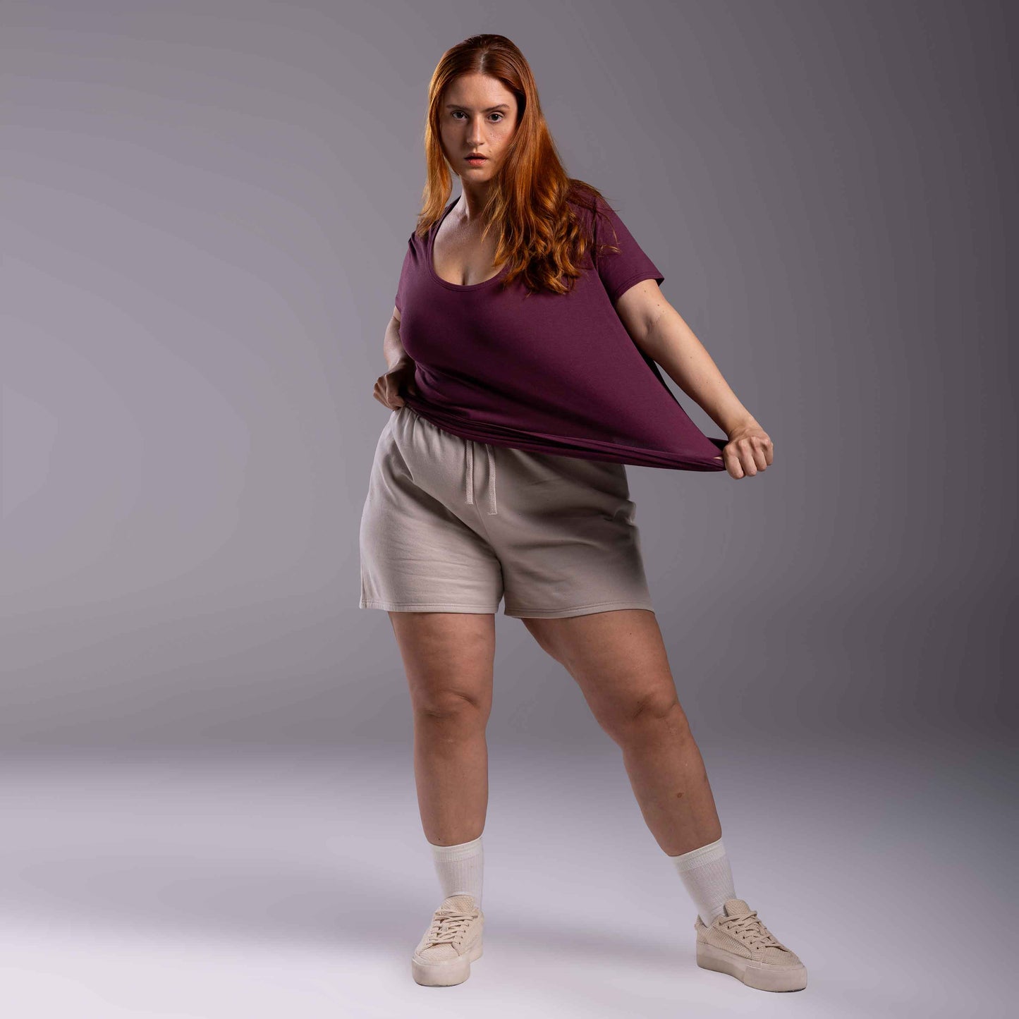 Tech T-Shirt Modal Gola U Plus Feminina - Roxo Amoreira