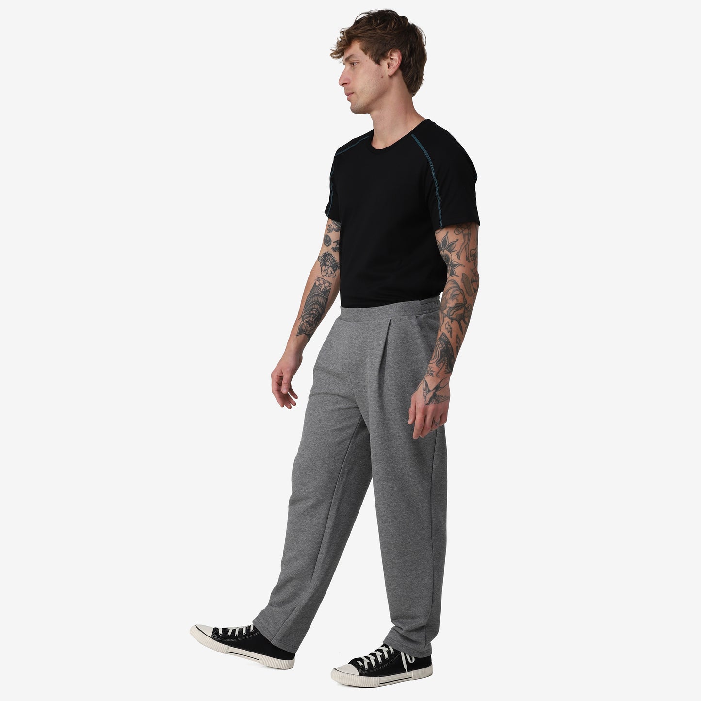 Calça Chino Tech Impermeável Moletom - Mescla Escuro