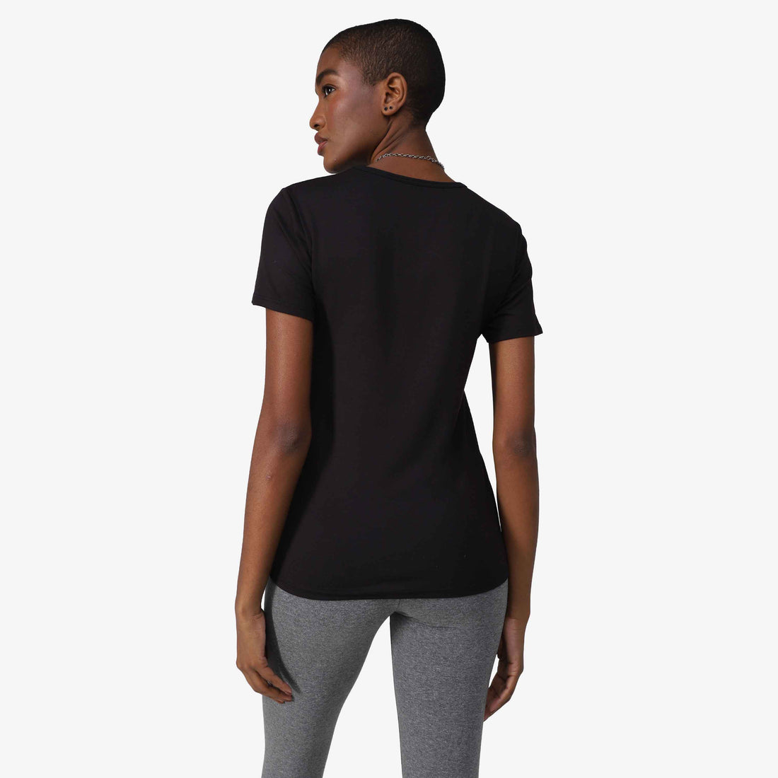 Tech T-Shirt Modal Gola U Feminina - Preto