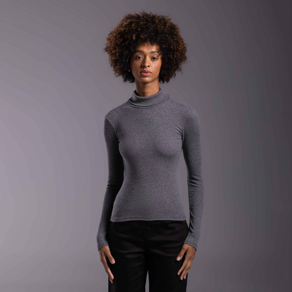 Blusa Ribana Anti Odor Gola Rolê - Mescla Escuro