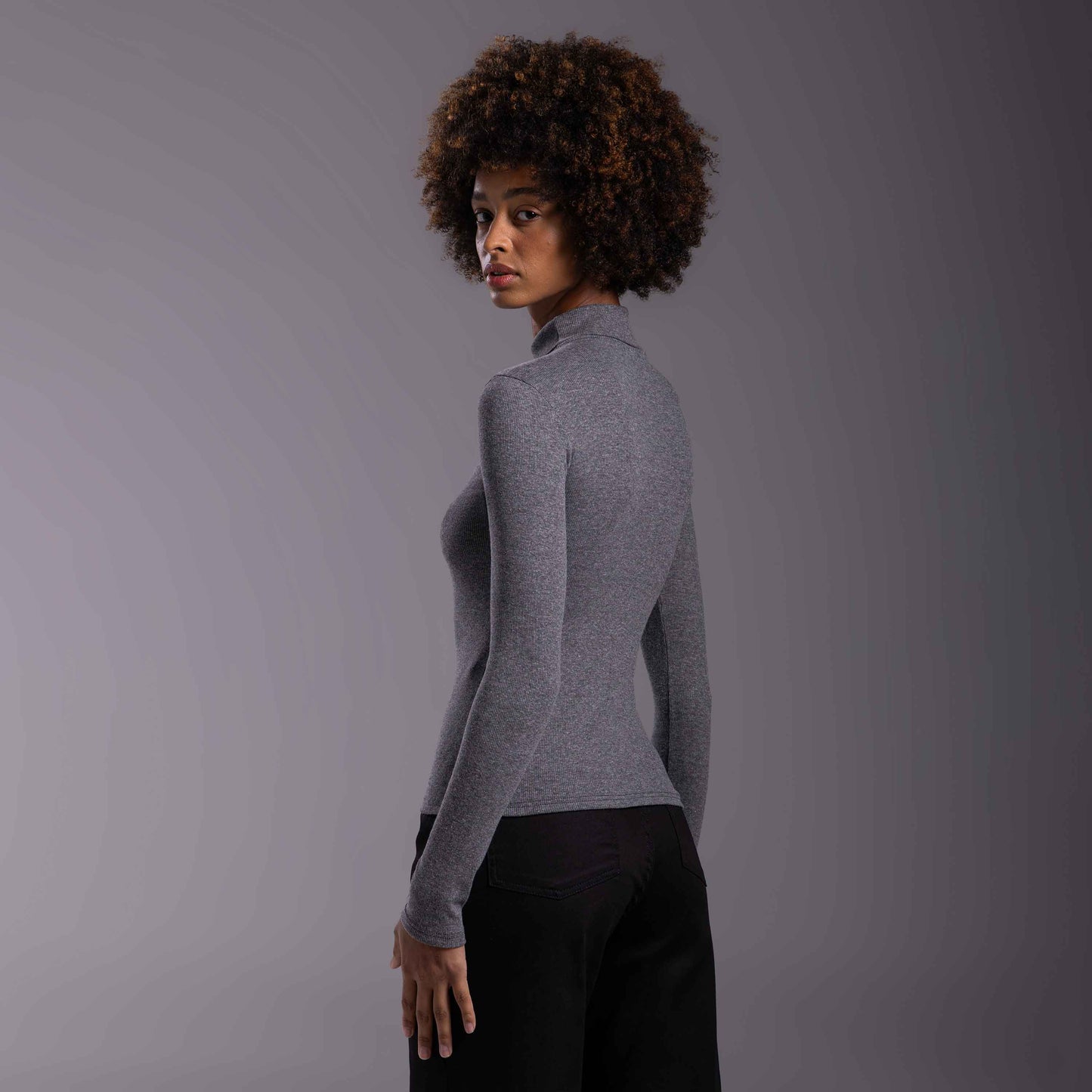 Blusa Ribana Anti Odor Gola Rolê - Mescla Escuro