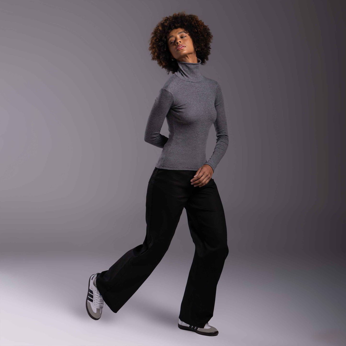 Blusa Ribana Anti Odor Gola Rolê - Mescla Escuro