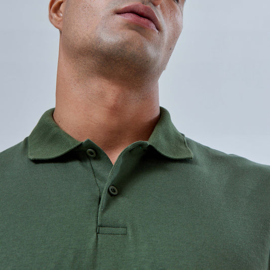 Camisa Polo Tech Anti Odor Masculina - Verde Figo