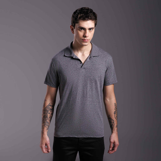 Camisa Polo Tech Anti Odor Masculina - Mescla Escuro
