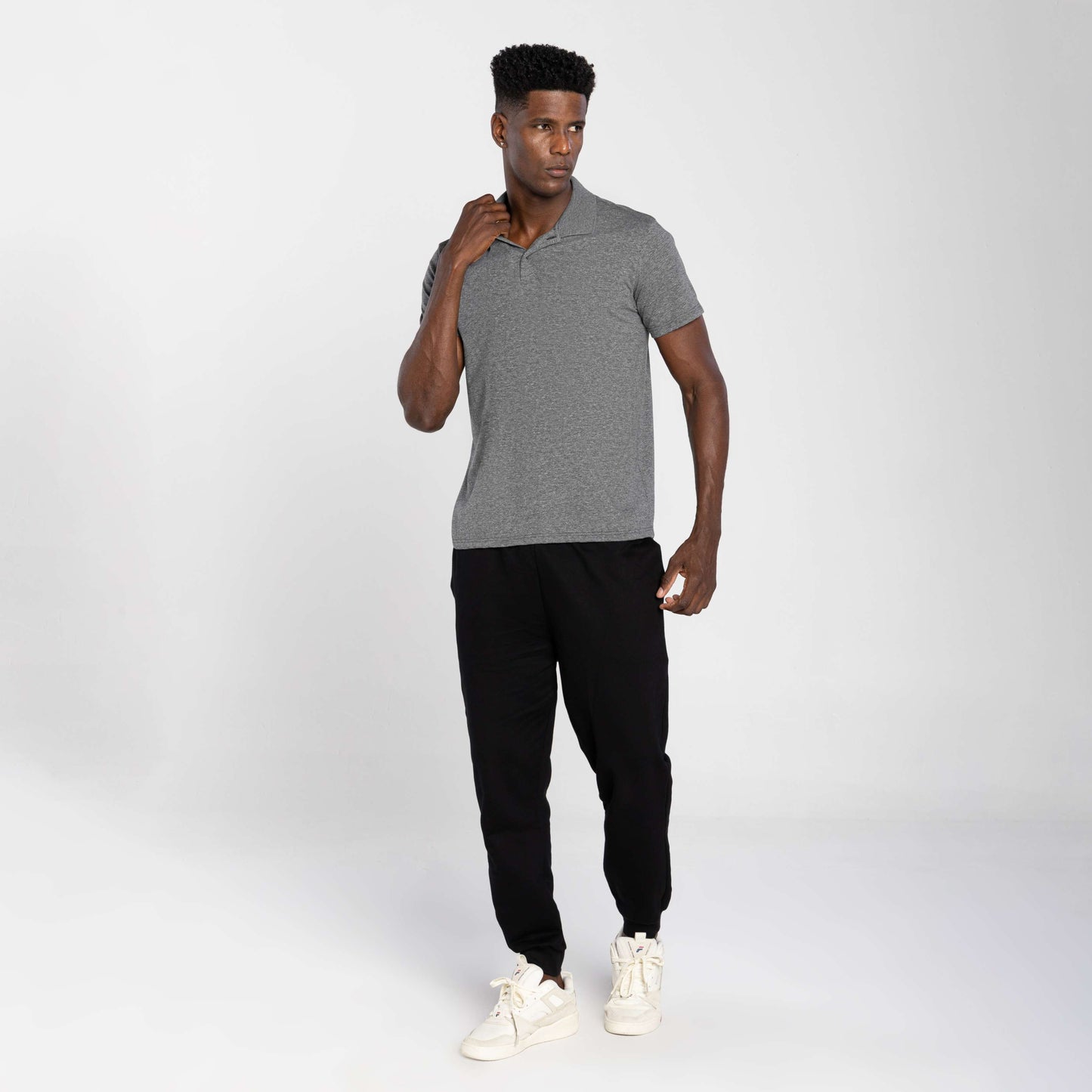 Camisa Polo Tech Anti Odor Masculina - Mescla Escuro