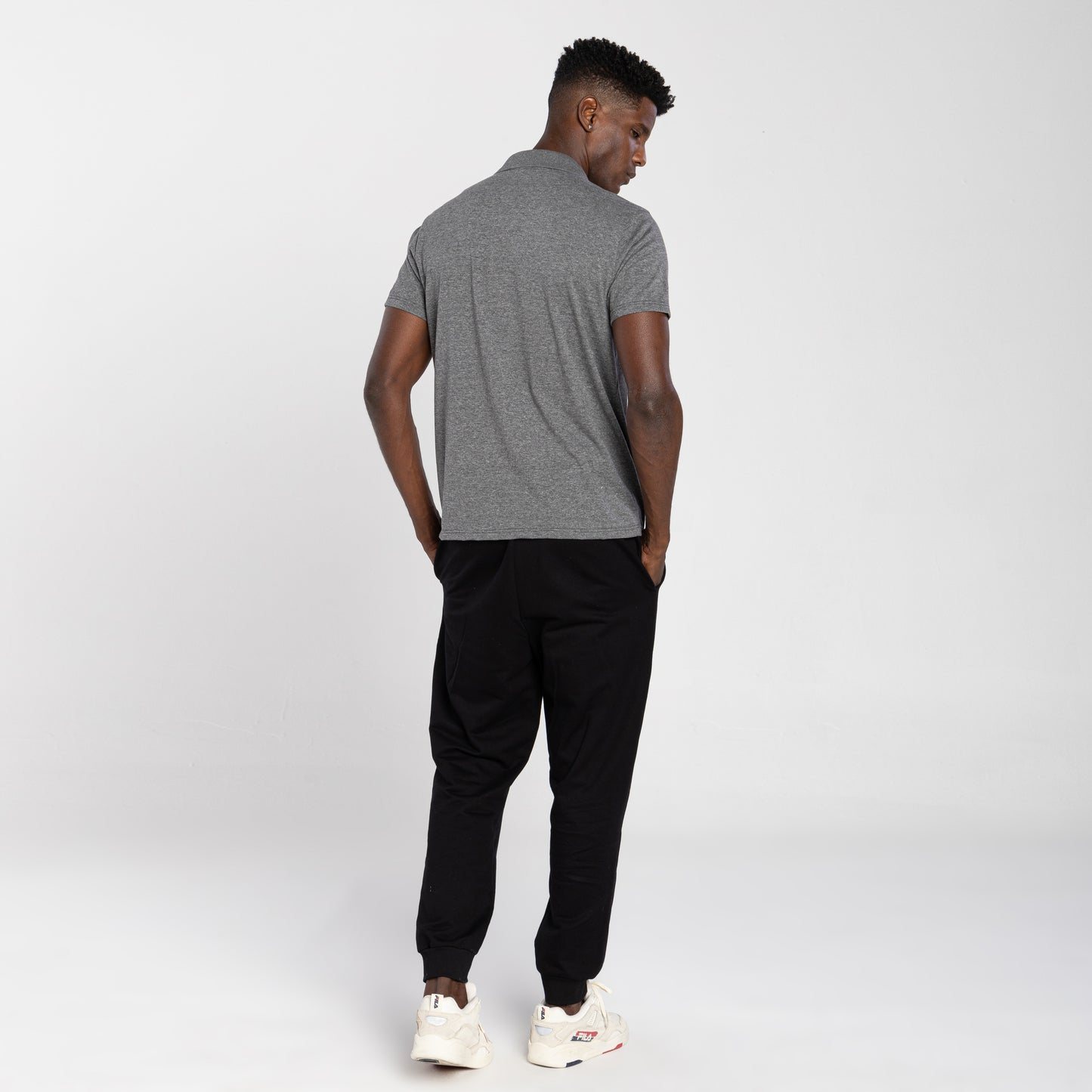 Camisa Polo Tech Anti Odor Masculina - Mescla Escuro