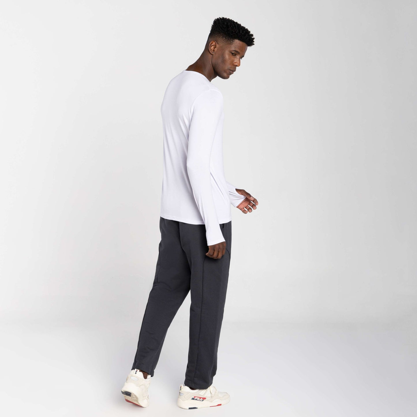 Tech T-Shirt Modal Manga Longa - Branco