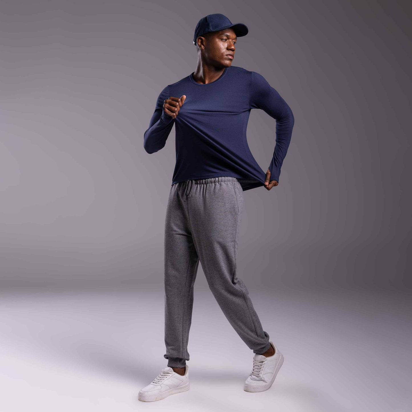 Tech T-Shirt Modal Manga Longa - Azul Marinho