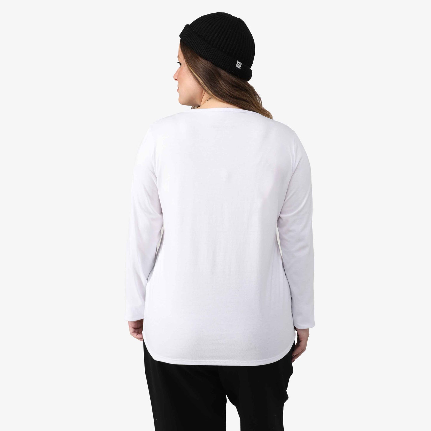 Tech T-Shirt Anti Odor Slim Gola V Manga Longa Plus Feminina - Branco