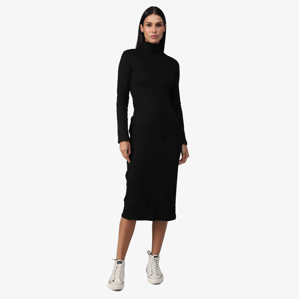 Vestido Ribana Anti Odor Gola Rolê - Preto