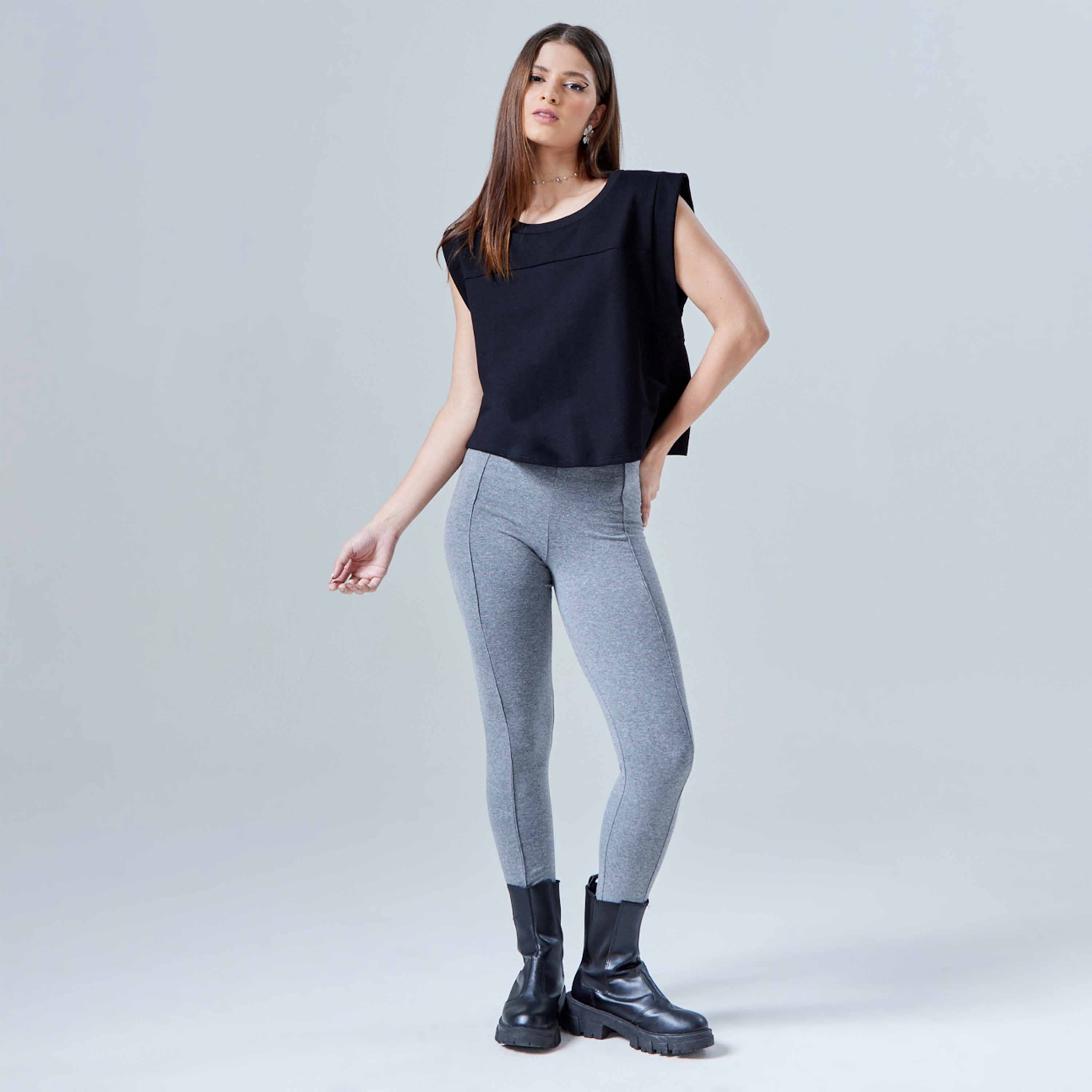 Calça Legging Anti Odor Friso - Mescla Escuro – Basicamente