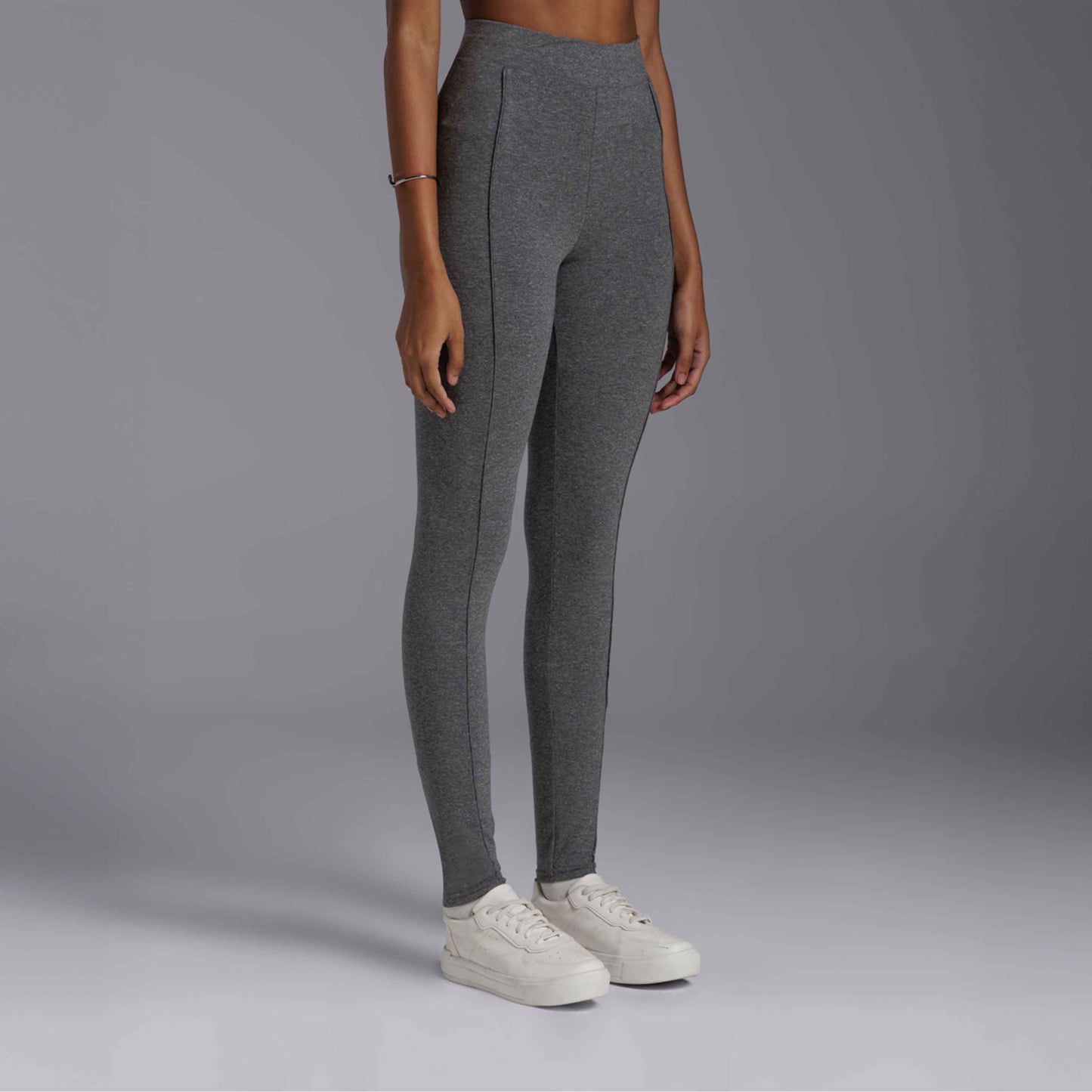 Calça Legging Anti Odor Friso - Mescla Escuro