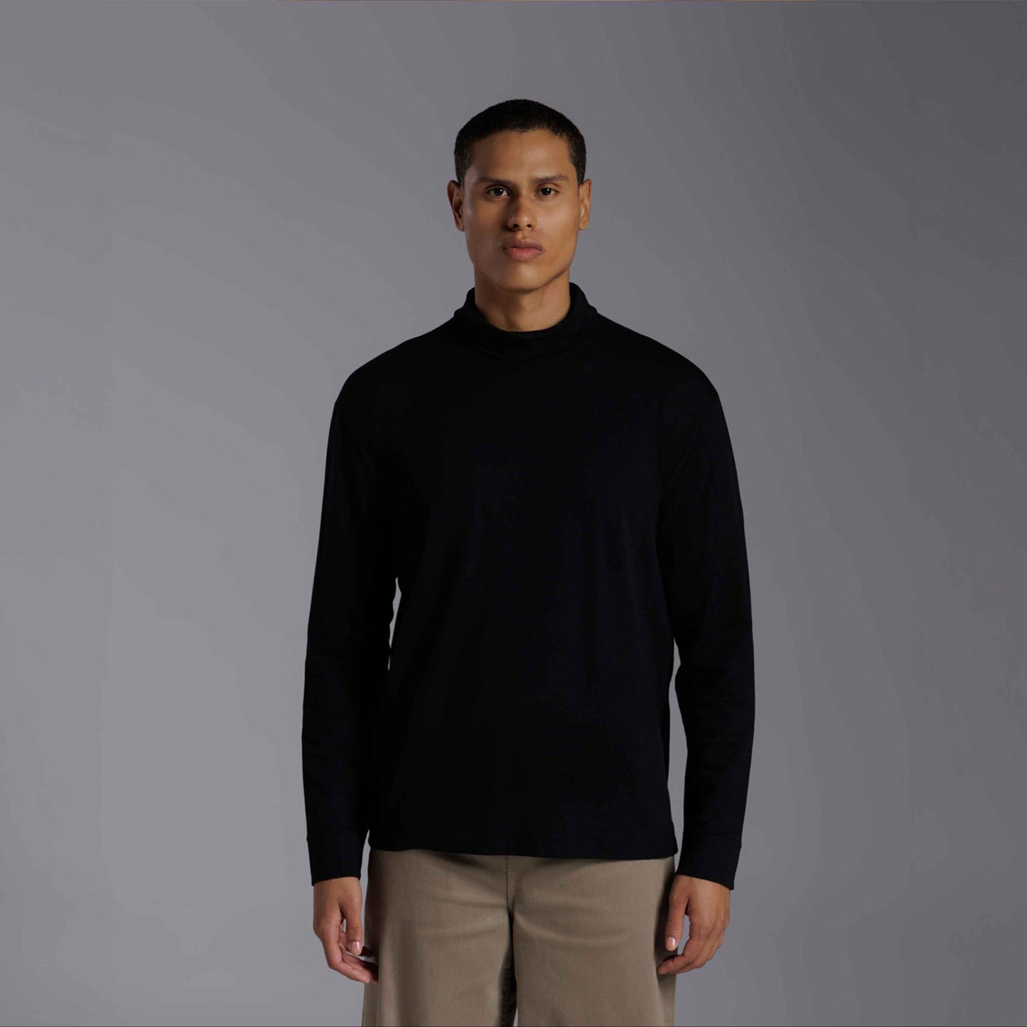 Tech T-Shirt Anti Odor Gola Rolê Masculina - Preto