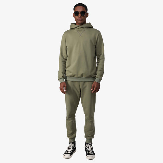 Blusão Tech Impermeável Moletom Flanelado Capuz Transpasse Masculino - Verde Militar