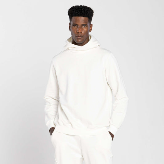 Blusão Tech Impermeável Moletom Flanelado Capuz Transpasse Masculino - Off White