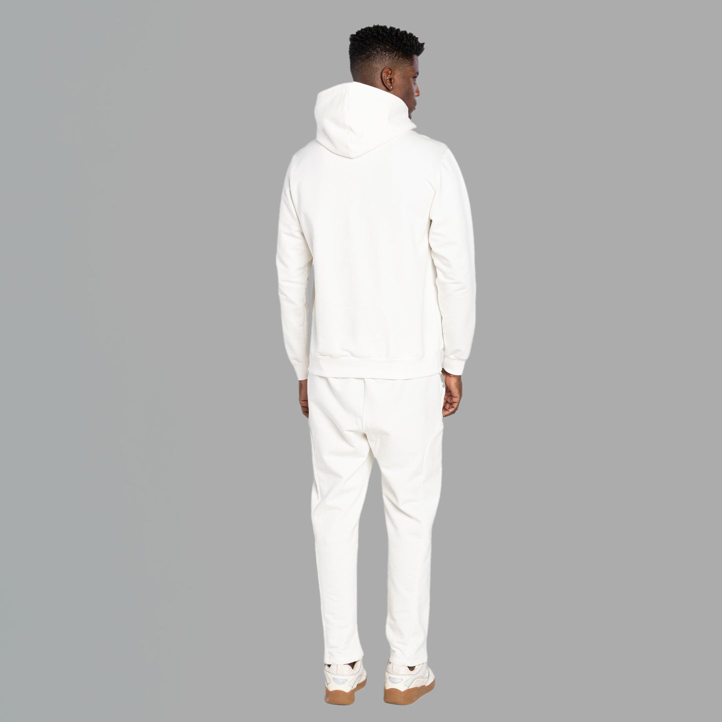 Blusão Tech Impermeável Moletom Flanelado Capuz Transpasse Masculino - Off White