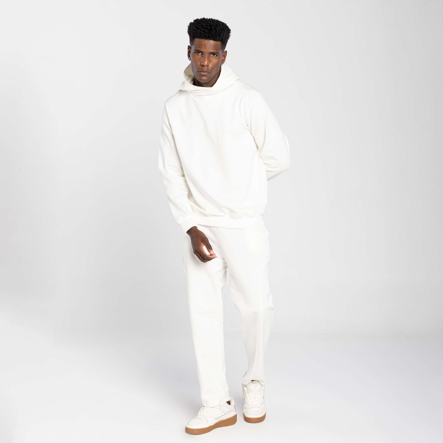 Blusão Tech Impermeável Moletom Flanelado Capuz Transpasse Masculino - Off White