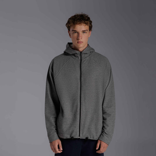 Jaqueta Moletom Tech NoLiquid Regulável Masculina - Mescla Escuro