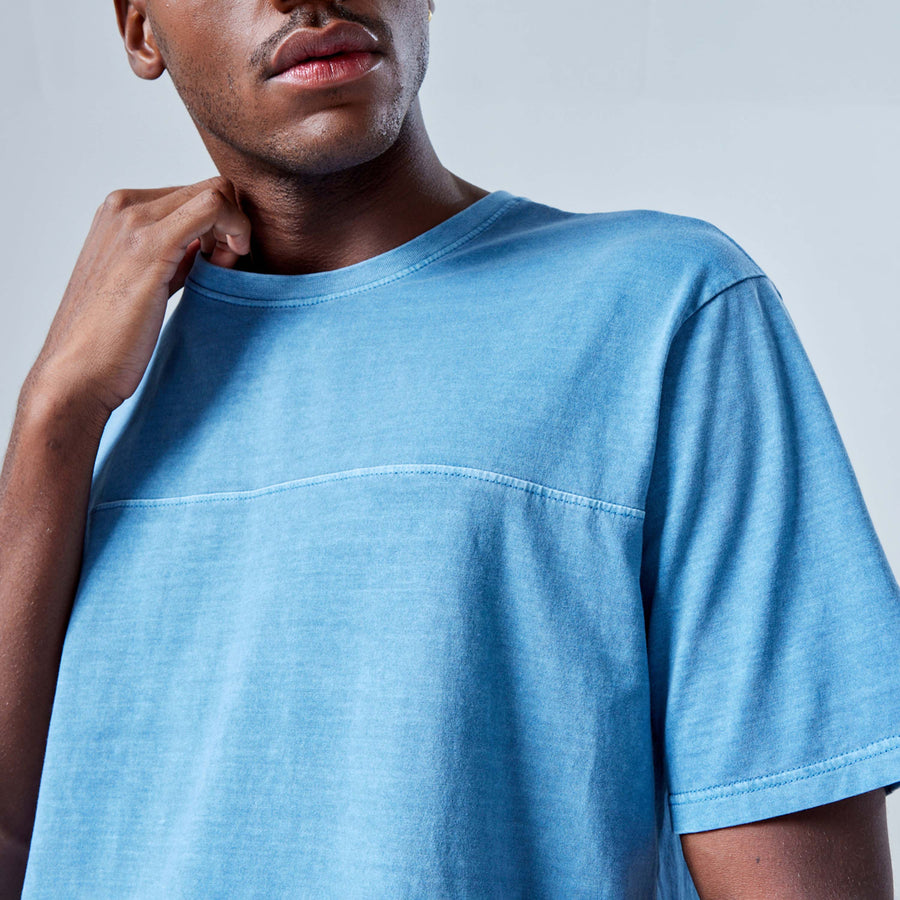 T-Shirt Stone Oversized Masculina - Azul Aviador