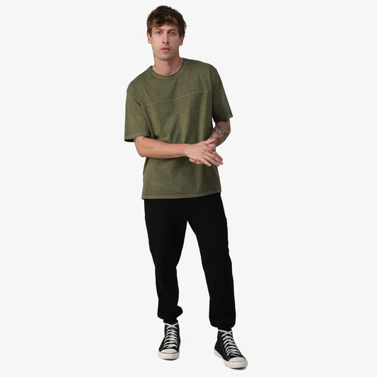 T-Shirt Stone Oversized Masculina - Verde Militar