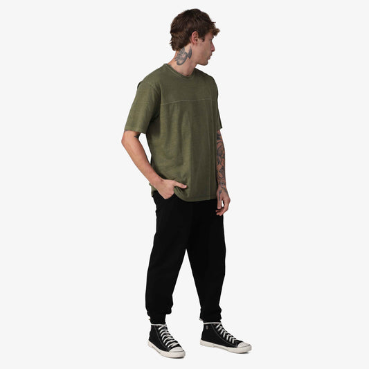 T-Shirt Stone Oversized Masculina - Verde Militar