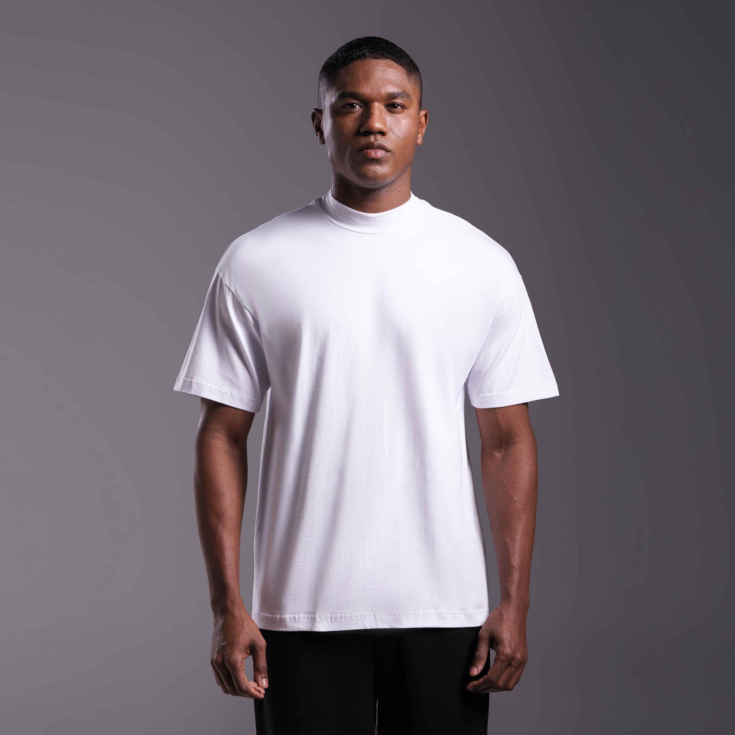 Tech T-Shirt Comfort Anti Odor Gola Alta Masculina - Branco