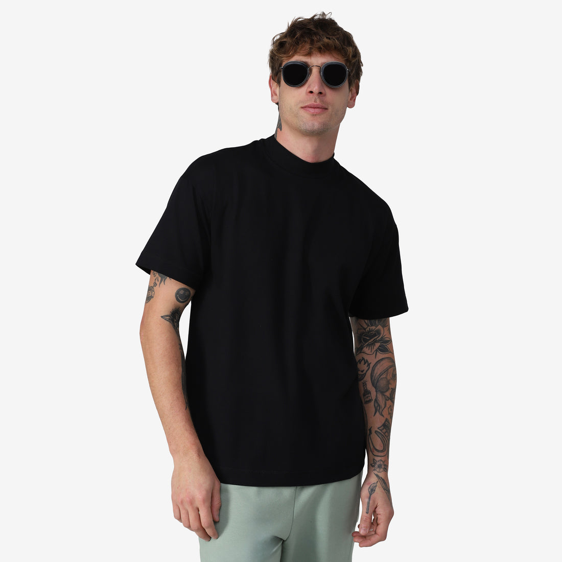 Tech T-Shirt Anti Odor Gola Alta Masculina - Preto