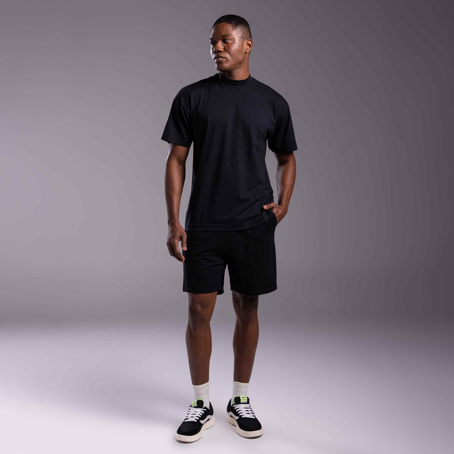 Tech T-Shirt Comfort Anti Odor Gola Alta Masculina - Preto