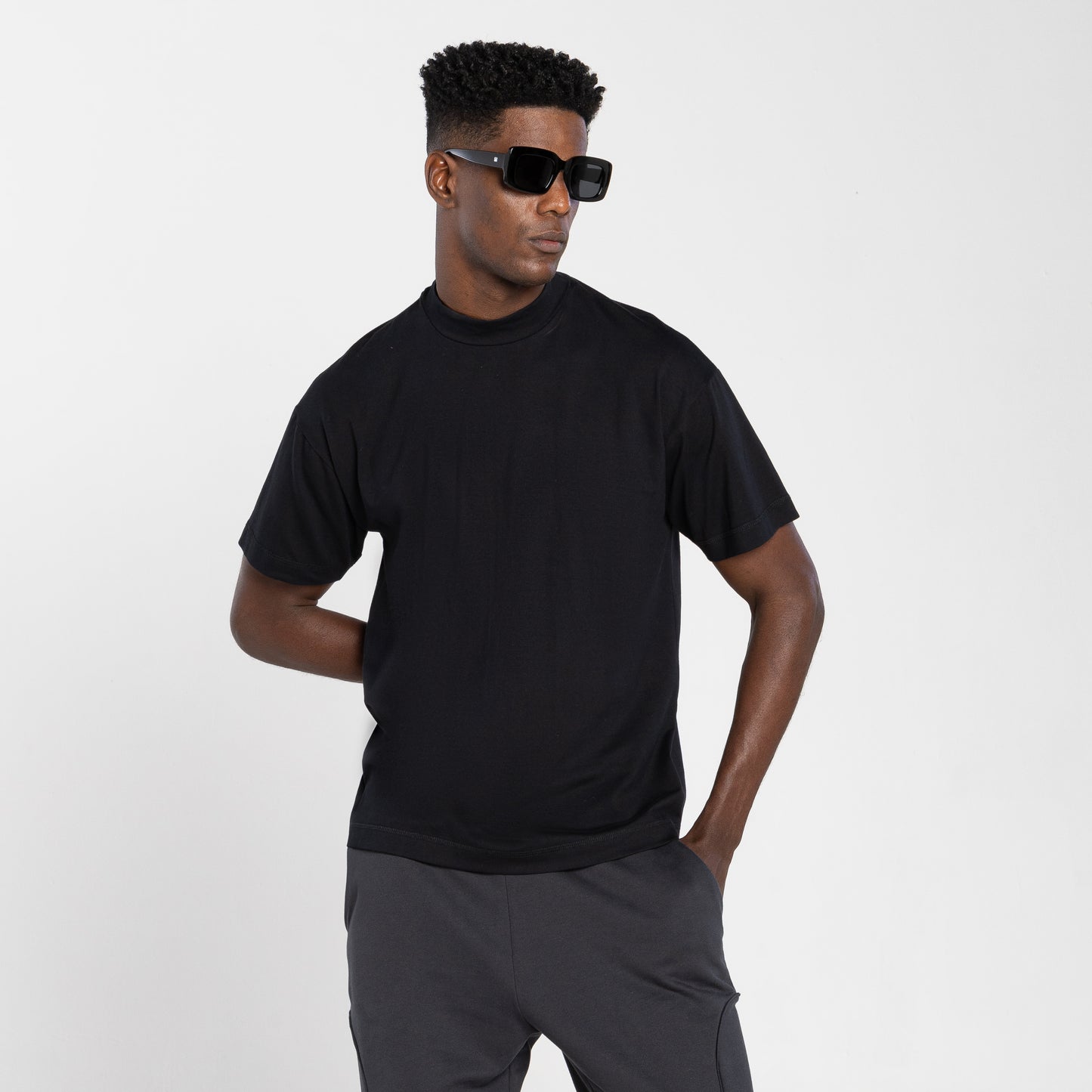 Tech T-Shirt Comfort Anti Odor Gola Alta Masculina - Preto